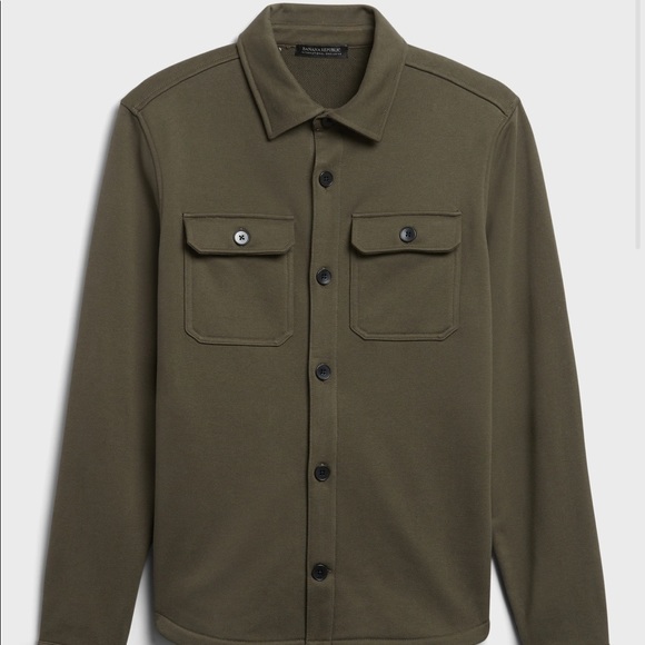 Mens French Terry Shirt Jacket 